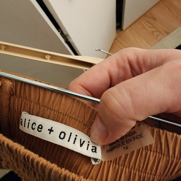 Alice + Olivia Eyelet Skirt Brown Size 14 - Picture 3 of 3